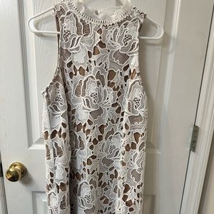 White lace shift dress. Worn once for rehearsal dinner.